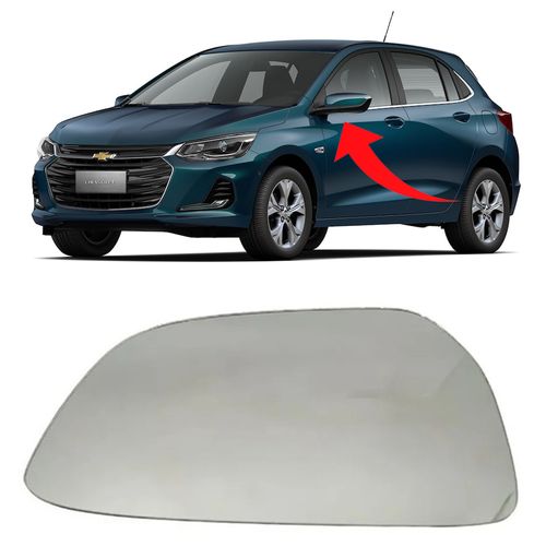 LENTE DO RETROVISOR COM BASE ORIGINAL ONIX 2020 A 2022 LADO ESQUERDO METAGAL