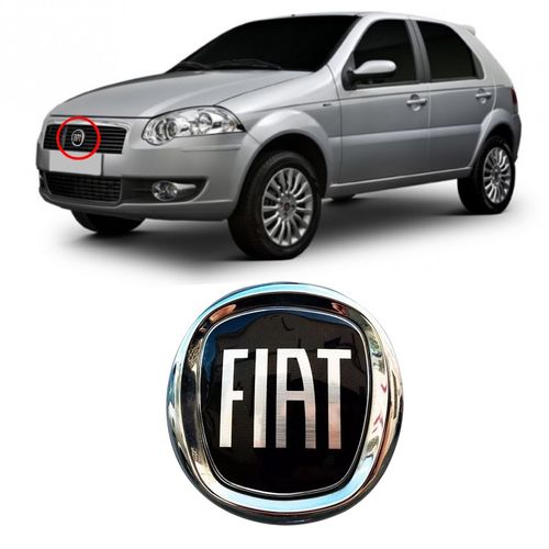 EMBLEMA FIAT DA GRADE PALIO DOBLO IDEA PUNTO 2007 A 2012 PRETO MARÇON
