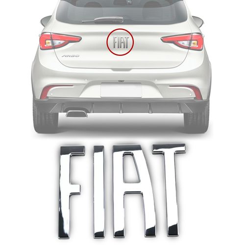 EMBLEMA DA TAMPA TRASEIRA ORIGINAL PALAVRA FIAT ARGO 2020 A 2022 CROMADO FIAT