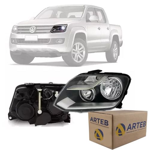 FAROL ORIGINAL AMAROK 2011 A 2021 LADO ESQUERDO MASCARA NEGRA ARTEB