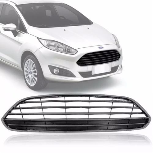 GRADE DO RADIADOR NEW FIESTA 2013 A 2016 COM FRISO CINZA E ARO CROMADO RETROVEX
