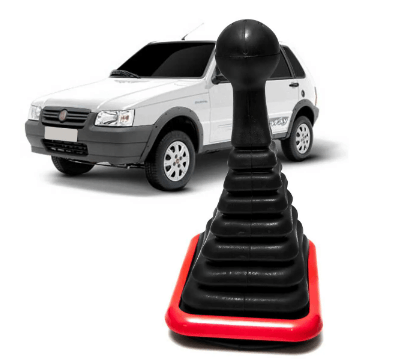 Coifa Cambio Fiat Uno PVC Com Aplique Vermelha Na Base Com Bola AQ 0110429