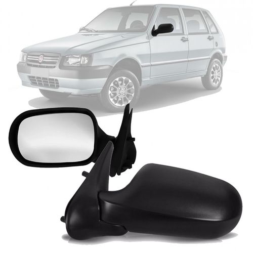RETROVISOR UNO ECONOMY 2009 A 2012 4 PORTAS LADO ESQUERDO REGULAGEM NA LENTE RETROVEX