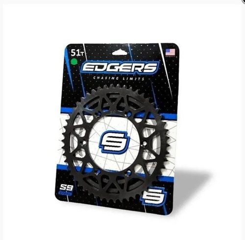 Coroa de Aço S9 Preta 51T KX/KXF/KDX/125/200/250/450 Edgers
