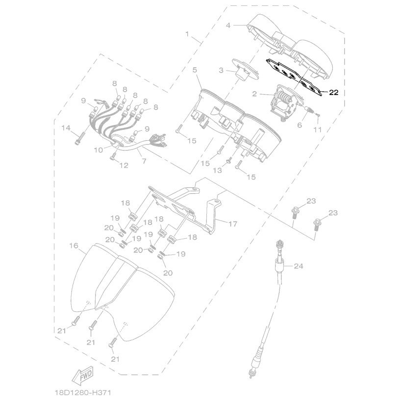 Refletor do Medidor YBR 125 Factor 09-13 Original Yamaha