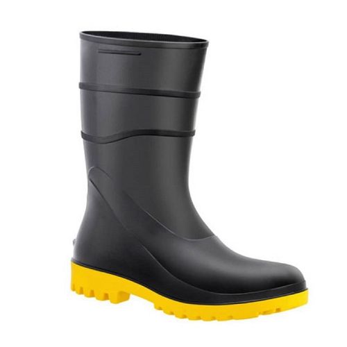 Bota Pvc Preto /Amarelo 28cm N°42 Curto Cano Sem Forro Bracol