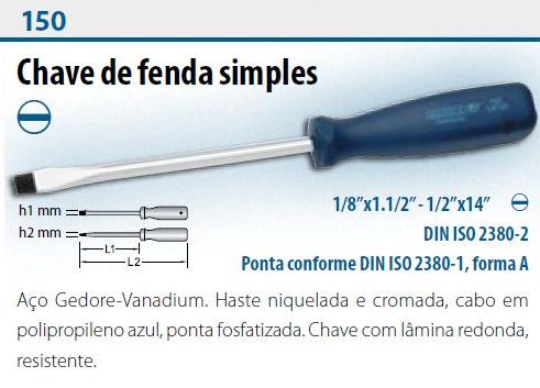 Chave de Fenda 016-1/4X05 6X125 150/10 Gedore
