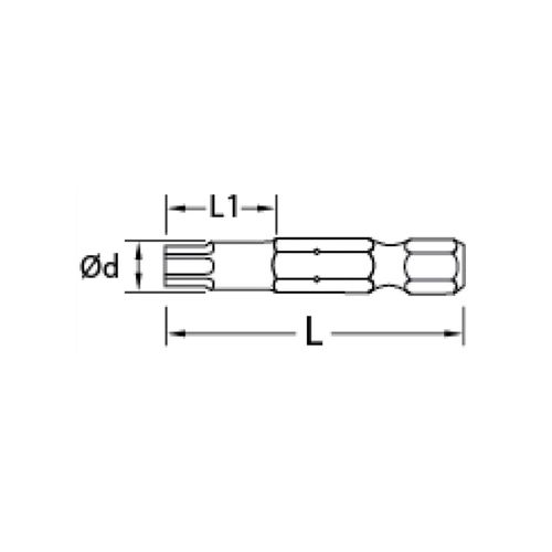 Bit 016 689R50 1/4' T-25 Gedore