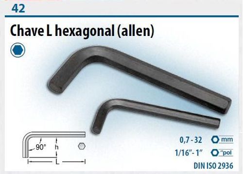 Chave Allen 014-7/32' 42 Gedore