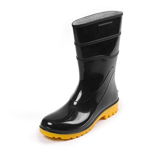 Bota de PVC 28cm com Forro N38 Preto solado Amarelo CA37456 Bracol