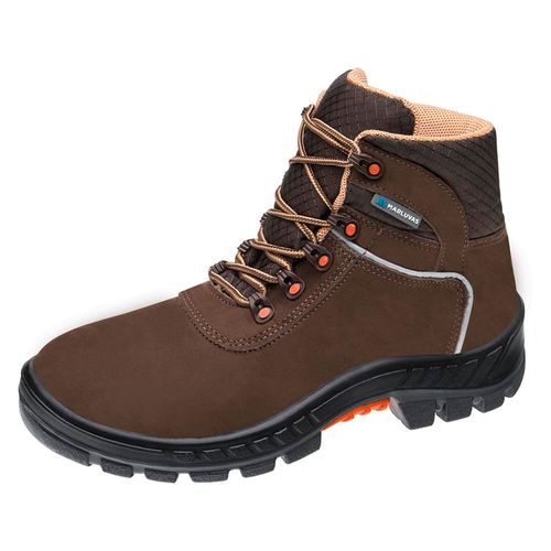 Bota Camurça bico Plástico Marrom Nº42 Marluvas