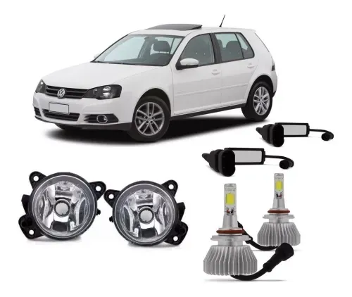 Farol De Milha + Lampada Super Led 2d Volkswagen Golf 2012