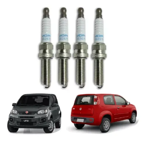 Jogo Velas Ignicao Fiat Novo Uno 1.3 8v 4cc Firefly Todos
