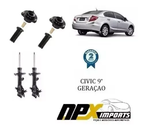Kit Amortecedor Dianteiro Civic 2012 2013 2014 2015 2016