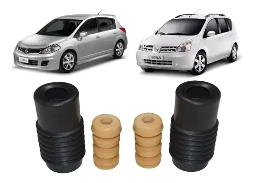 Kit Batente Coifa Amortecedor Dianteiro Nissan Tiida Livina