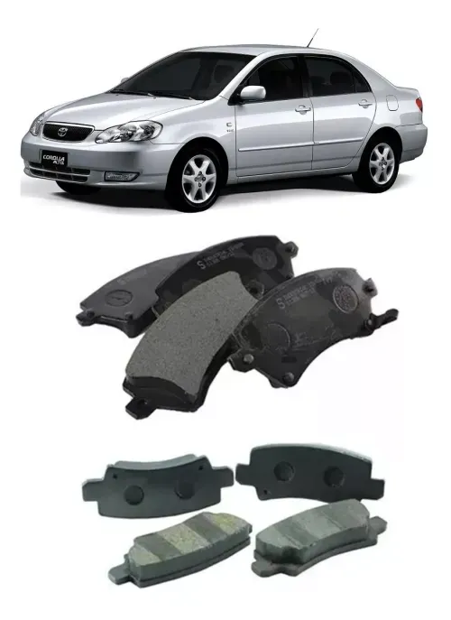 Kit Pastilha Dianteira E Traseira Toyota Corolla 2003 2004 2005 2006 2007 2008