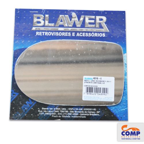 Lente de Espelho Retrovisor Esquerdo Uno Economy 2011 em diante 4016 - E Blawer Lado Motorista