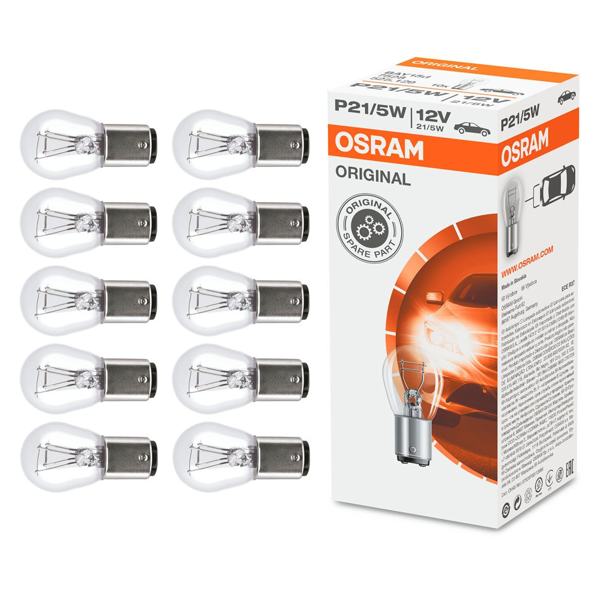 LAMPADA OSRAM 1034 12V 21/5W (7528) 2 POLOS - OSR7528 P21-5