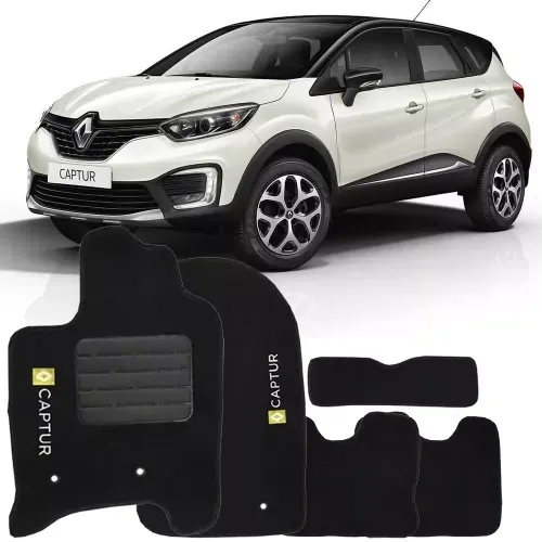 Jogo De Tapete Carpete Renault Captur 2017 2018 Kit 5 Peças
