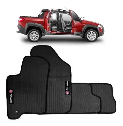 Tapete Fiat Strada Cd 3 Portas 2014 15 16 17 2018  Borracha