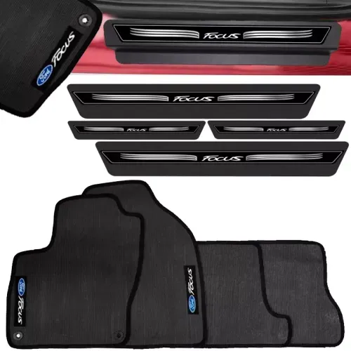 Kit Tapete Focus 2014 2015 + Jogo Soleira Protetora De Porta