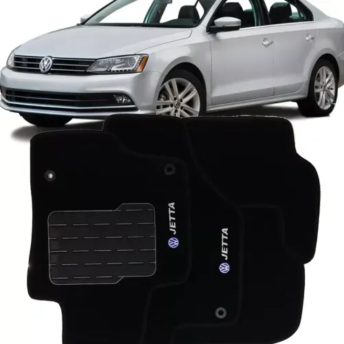 Tapete Carpete Jetta 2011 2012 2013 2014 Bordado Preto Vw