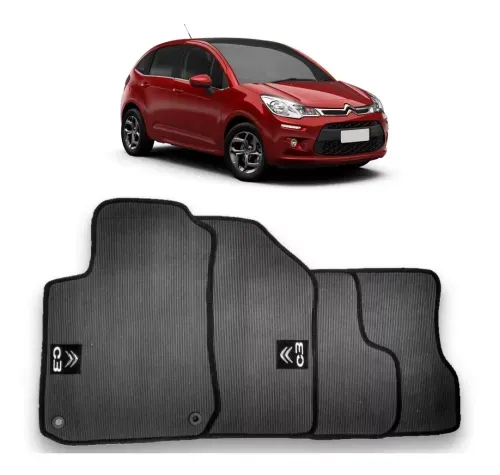 Jogo De Tapete Citroen C3 2013 2014 2015 2016 2017 2018 2019  Borracha