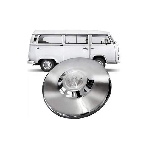 Calota Cromada Chata 4 Furos Fusca Kombi Variant Aro 15 14