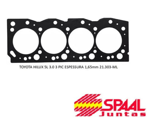 Junta De Cabeçote Para Toyota Hilux Motor 5l 3.0 8v 1,65mm