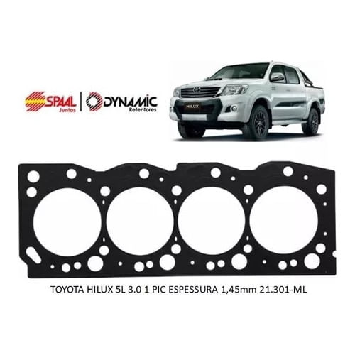 Jt. Cabeçote Para Toyota Hilux Motor 5l 3.0 8v 1,45mm 1 Pic