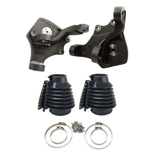 Manga de eixo deslocada VW Fusca e derivados - Suspensão pivô disco 4 furos + coifa de cambio (par)