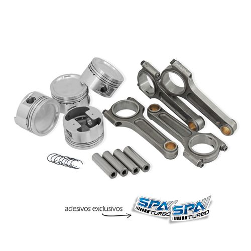 kit forjado Vw AP 2.0 turbo: Pistões Cônc. + Bielas Basic 144mm 1100cv + Pinos + Travas