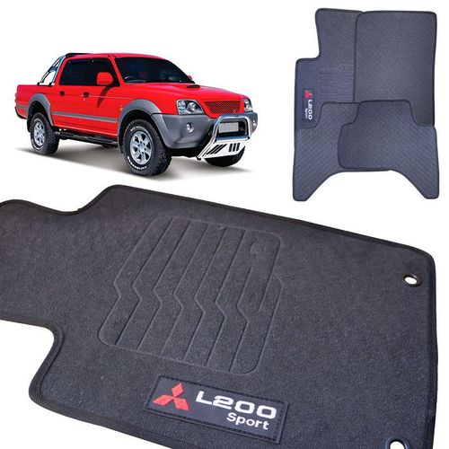 Jogo de Tapete Borracha L200 Sport Outdoor 2004 a 2012 em PVC