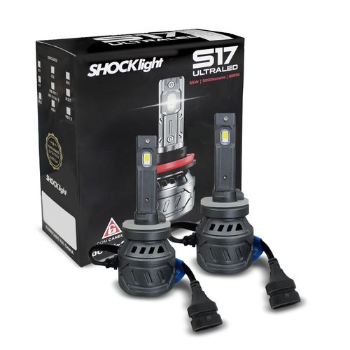 Kit Lâmpadas Ultra LED H27 S17 Nano 6000k 5000 Lumens 55w CanBus