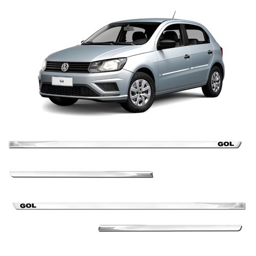 Friso Lateral Volkswagen Gol 2008 a 2022 Cromado Slim 4 Portas