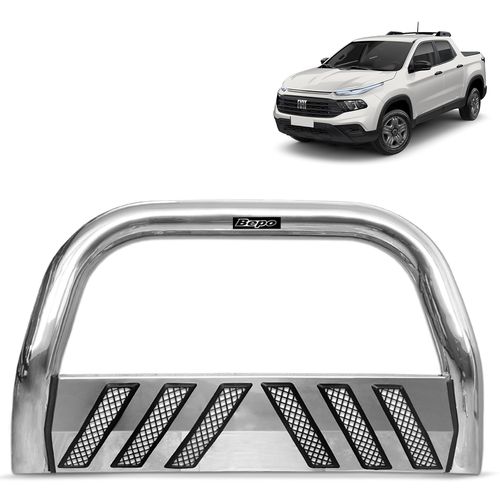 Para-choque de Impulsão 2 Polegadas Fiat Toro 2022 2023 4X4 Cromado Com Grade Bepo