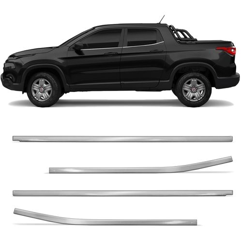 Jogo de Friso Pestana Fiat Toro 2016 a 2022 Cromado