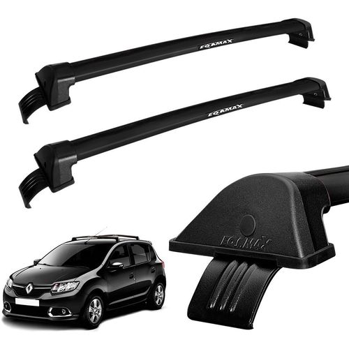 Rack de Teto Travessa Sandero 2015 a 2017 Preto Aluminio Eqmax