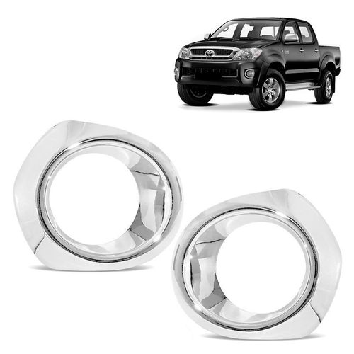 Aplique Cromado do Farol de Milha Toyota Hilux 2005 a 2011