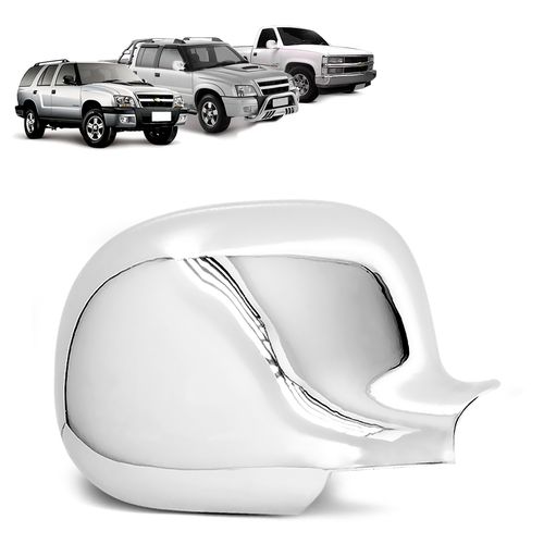 Aplique Retrovisor S10 Blazer Silverado 1995 a 2011 Lado Direito Cromado
