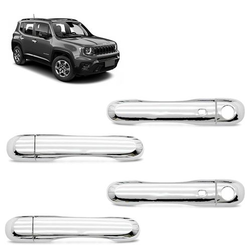 Aplique Capa de Maçaneta Renegade 2016 a 2023 com keyless Cromado