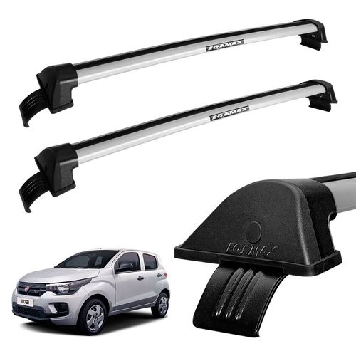 Rack Travessa Teto Fiat Mobi 2017 a 2019 Aluminio Prata Eqmax