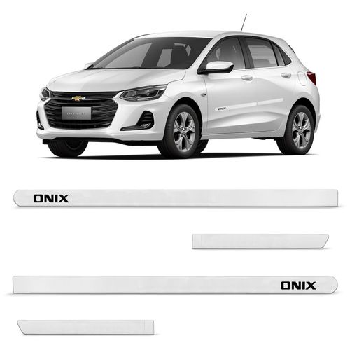Jogo de Friso Lateral Onix 2013 a 2021 Branco Summit Slim