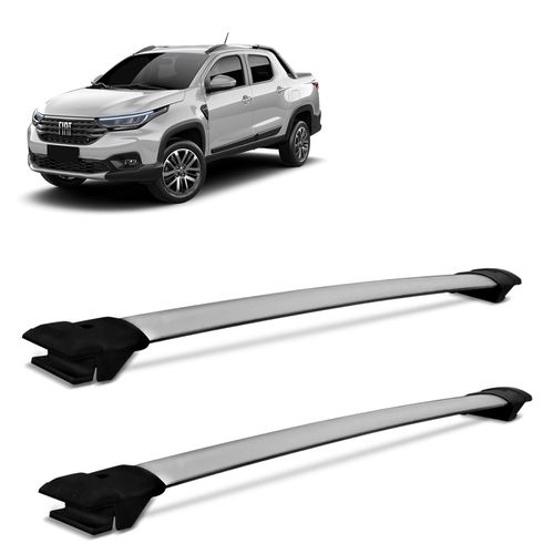 Rack de Teto Travessa Fiat Strada 2020 a 2023 Alumínio Prata