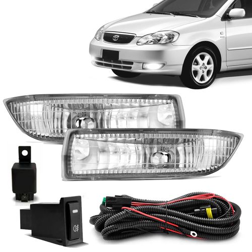 Kit Farol de Milha Corolla 2005 a 2009 Auxiliar Neblina Botão Original