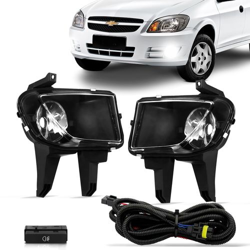 Kit Farol de Milha Celta 2012 a 2016 e Prisma 2012 Auxiliar Neblina Botão Original