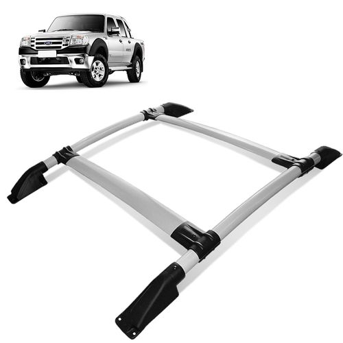 Rack Bagageiro Teto Ford Ranger 1998 a 2012 Tubolar Prata