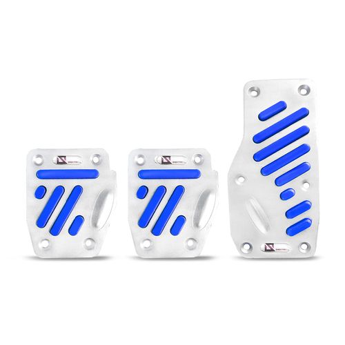 Pedaleiras Esportiva Tuning Azul Alumínio Anodizado M3 3 Peças