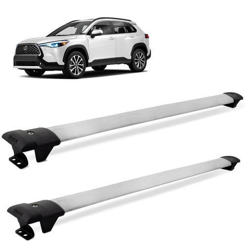 Rack Travessa de Teto Corolla Cross 2021 a 2024 Alumínio Prata