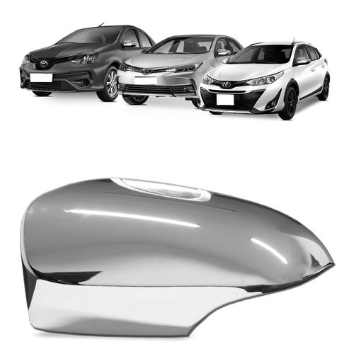 Aplique Capa de Retrovisor Cromado Corolla Yaris Etios Lado Esquerdo